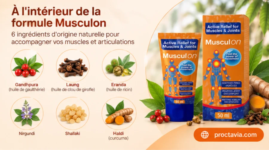 Musculon — les six ingrédients de la formule